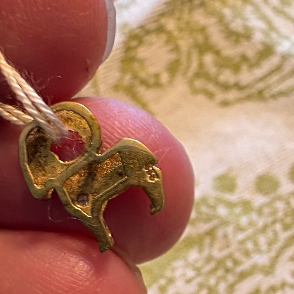 Gold Ram Pendant with Diamond Accent - Picture 2 of 3
